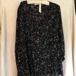 Jill Gossamer 3/4 sleeve pleated front blouse